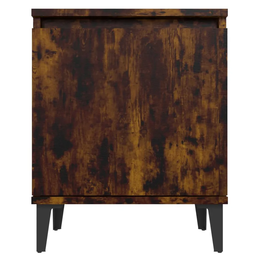 Table de chevet avec pieds en métal Chêne fumé 40x30x50 cm - 4