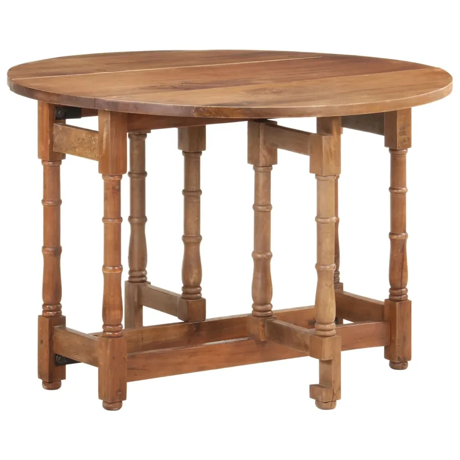 Table à manger Rond 110x76 cm Bois de manguier massif - 11