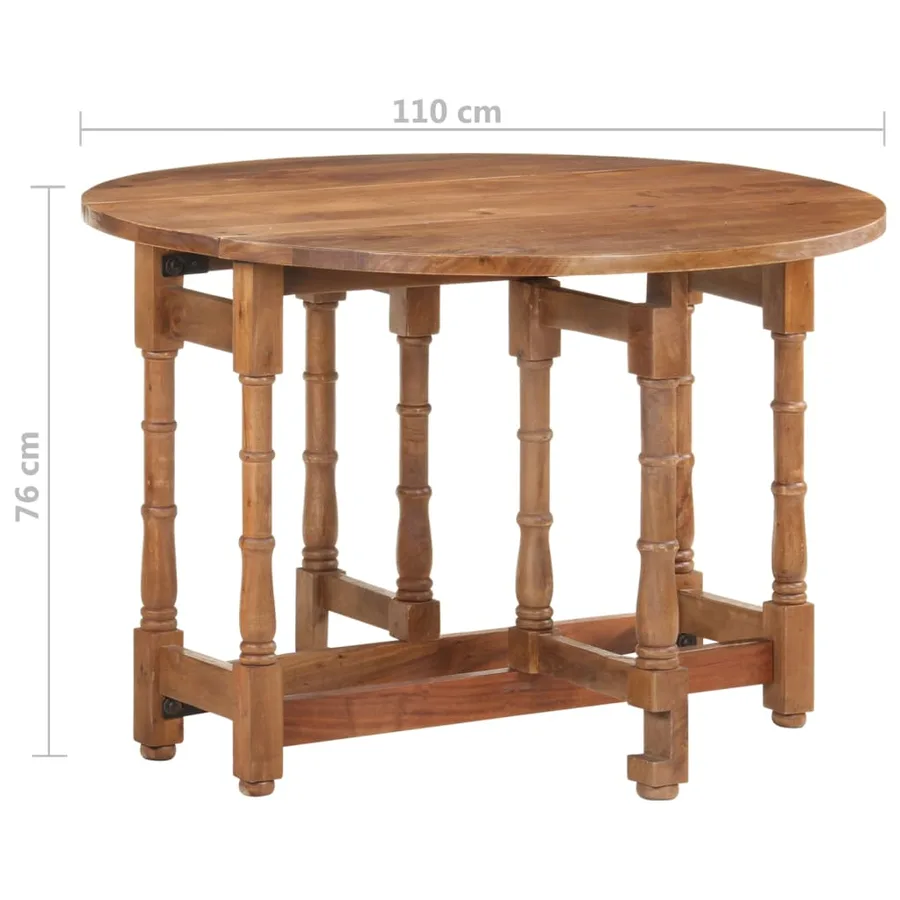 Table à manger Rond 110x76 cm Bois de manguier massif - 9