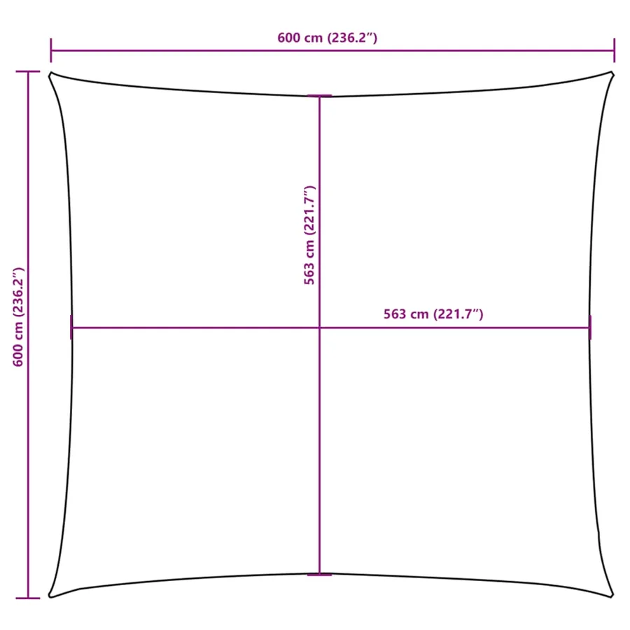 Voile de parasol tissu oxford carré 6x6 m marron - 10