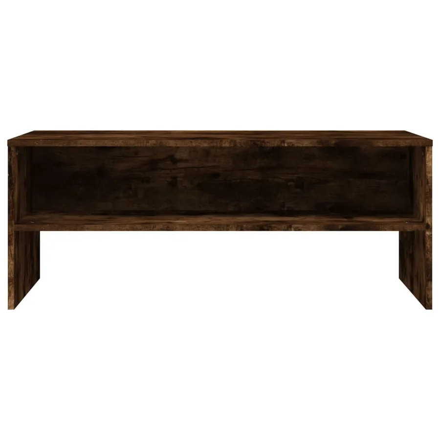 Meuble TV Chêne fumé 100x40x40 cm Bois d'ingénierie - 4