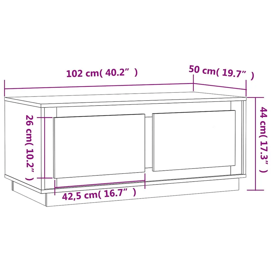 Table basse chêne sonoma 102x50x44 cm bois d'ingénierie - 10