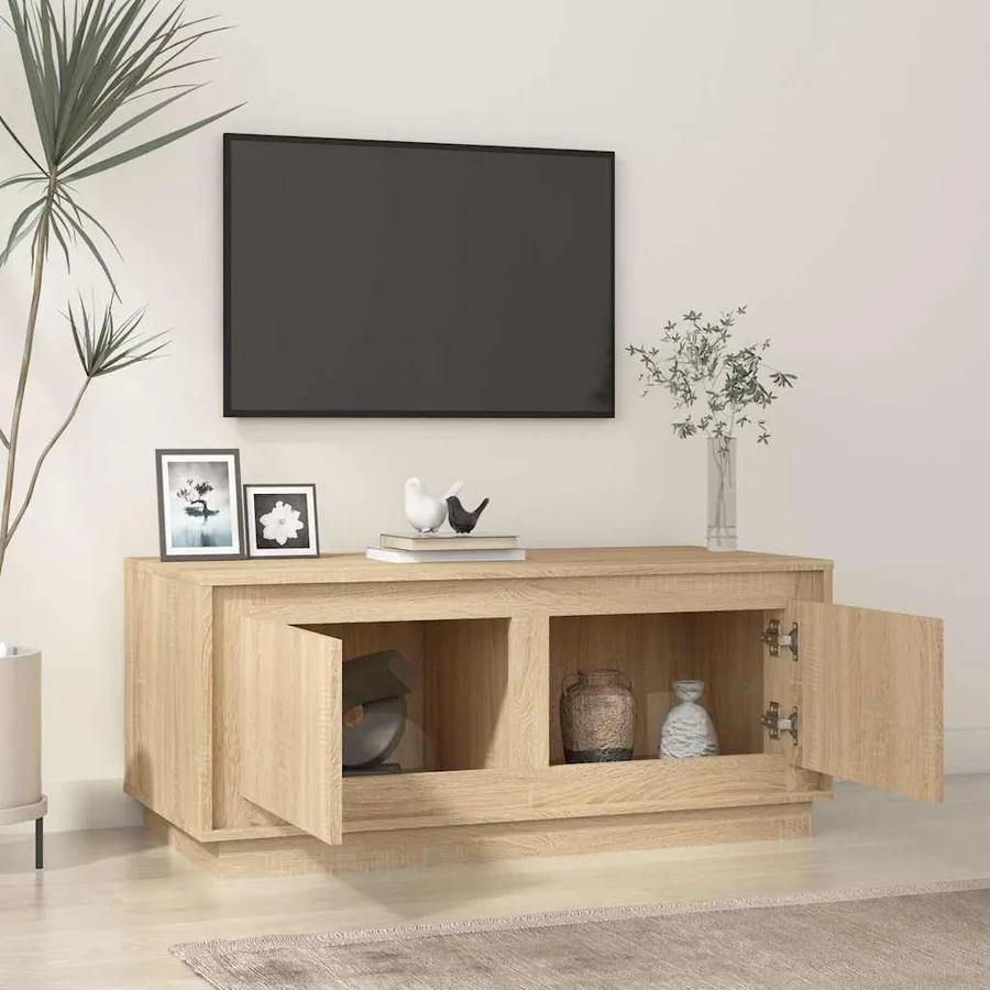 Table basse chêne sonoma 102x50x44 cm bois d'ingénierie - 3