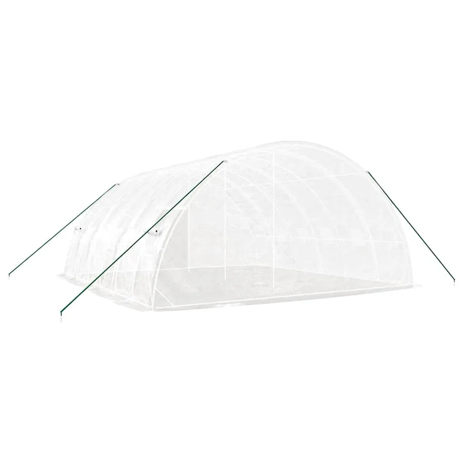 Serre avec cadre en acier blanc 36 m² 6x6x2,85 m - 6