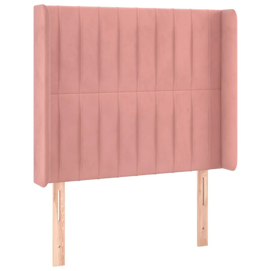 Tête de lit avec oreilles Rose 103x16x118/128 cm Velours - 2