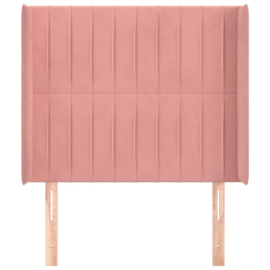 Tête de lit avec oreilles Rose 103x16x118/128 cm Velours - 3