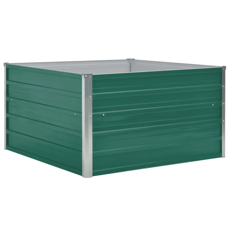 Jardinière 100 x 100 x 45 cm Acier galvanisé Vert - 2