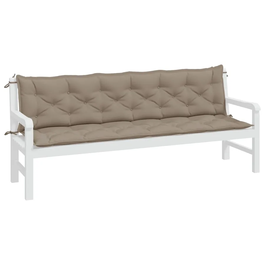 Coussins de banc jardin lot de 2 taupe 200x50x7 cm tissu Oxford - 3