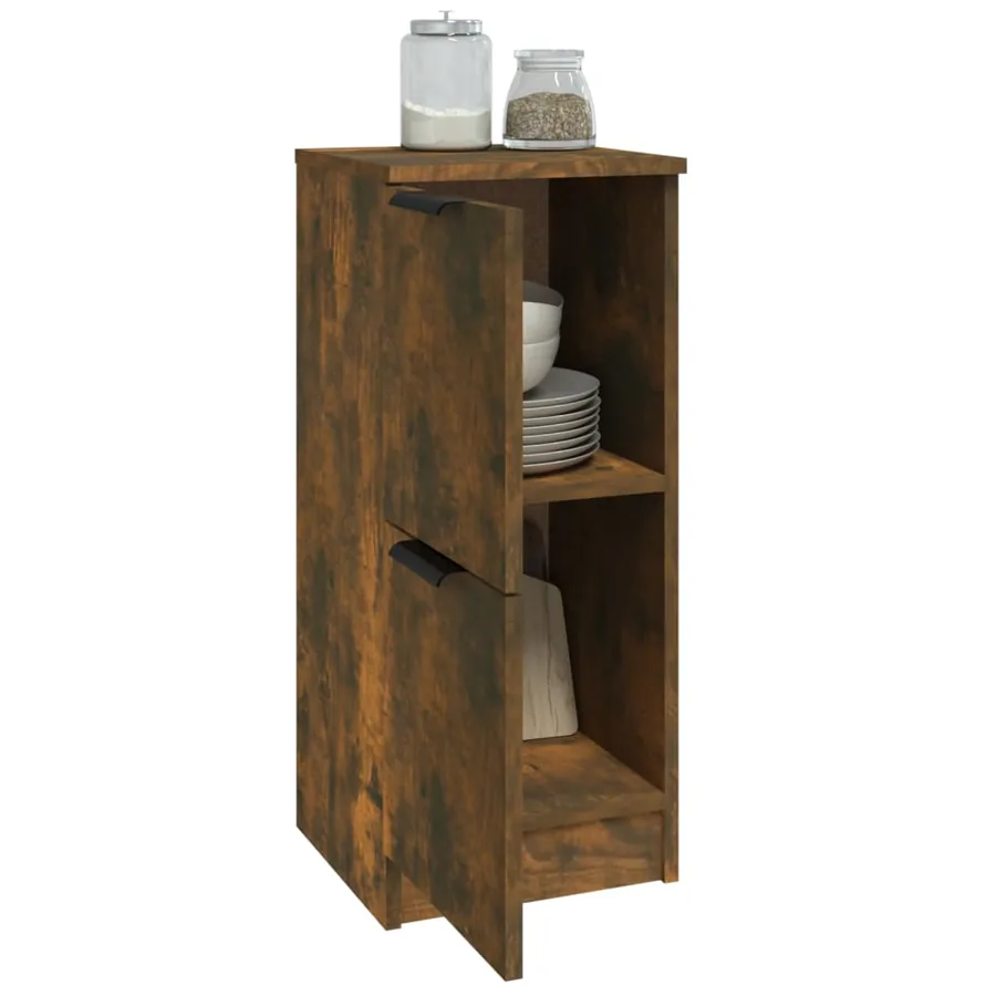 Buffet Chêne fumé 30x30x70 cm Bois d'ingénierie - 7