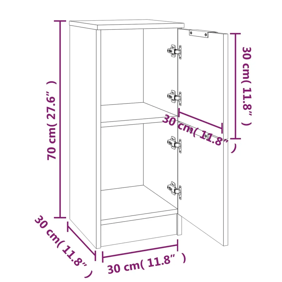 Buffet Chêne fumé 30x30x70 cm Bois d'ingénierie - 9