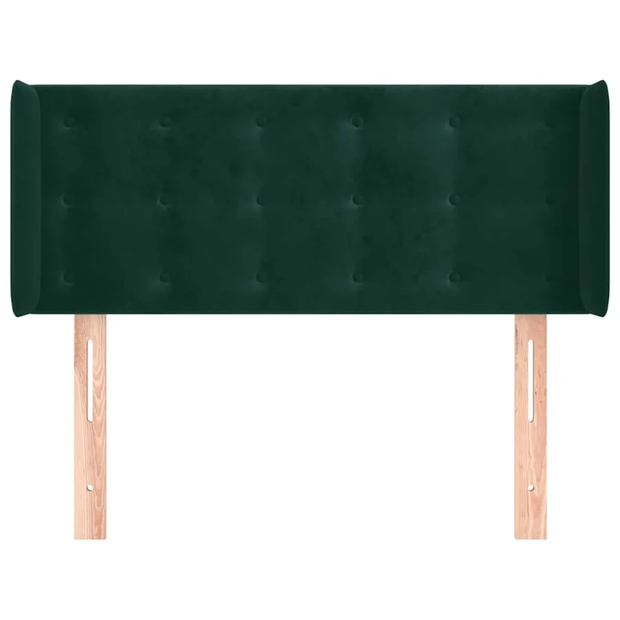 Tête de lit avec oreilles Vert foncé 103x16x78/88 cm Velours - 3