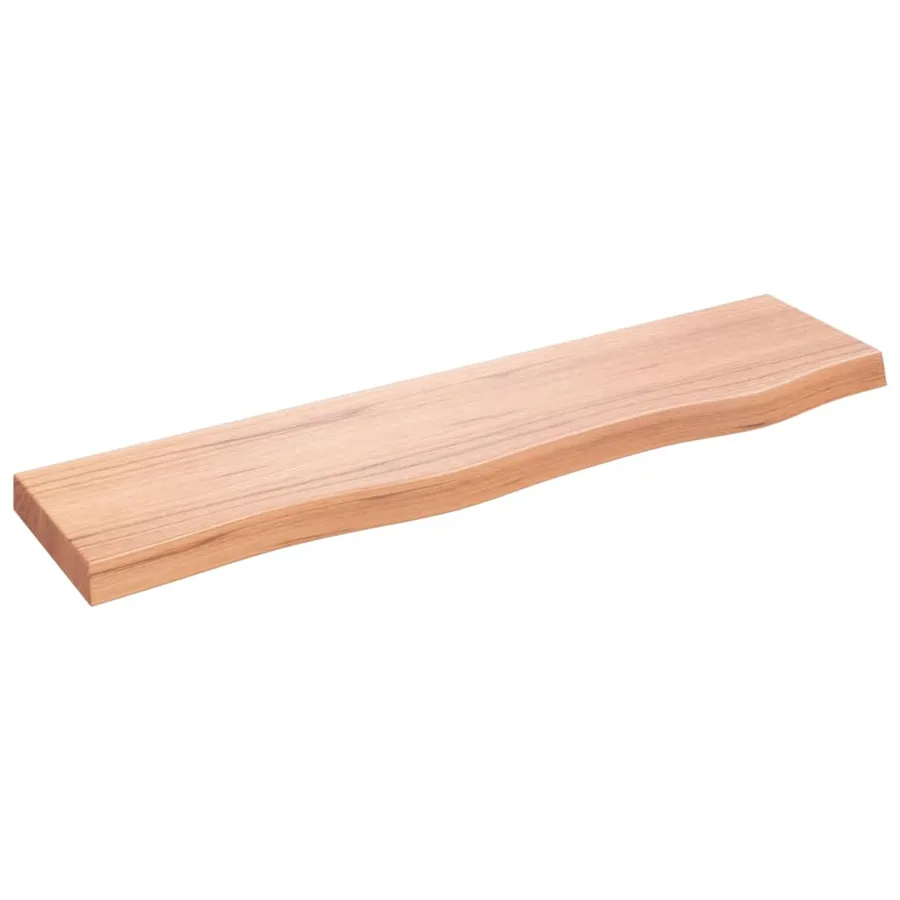 Étagère murale marron clair 80x20x4 cm bois chêne massif traité - 2