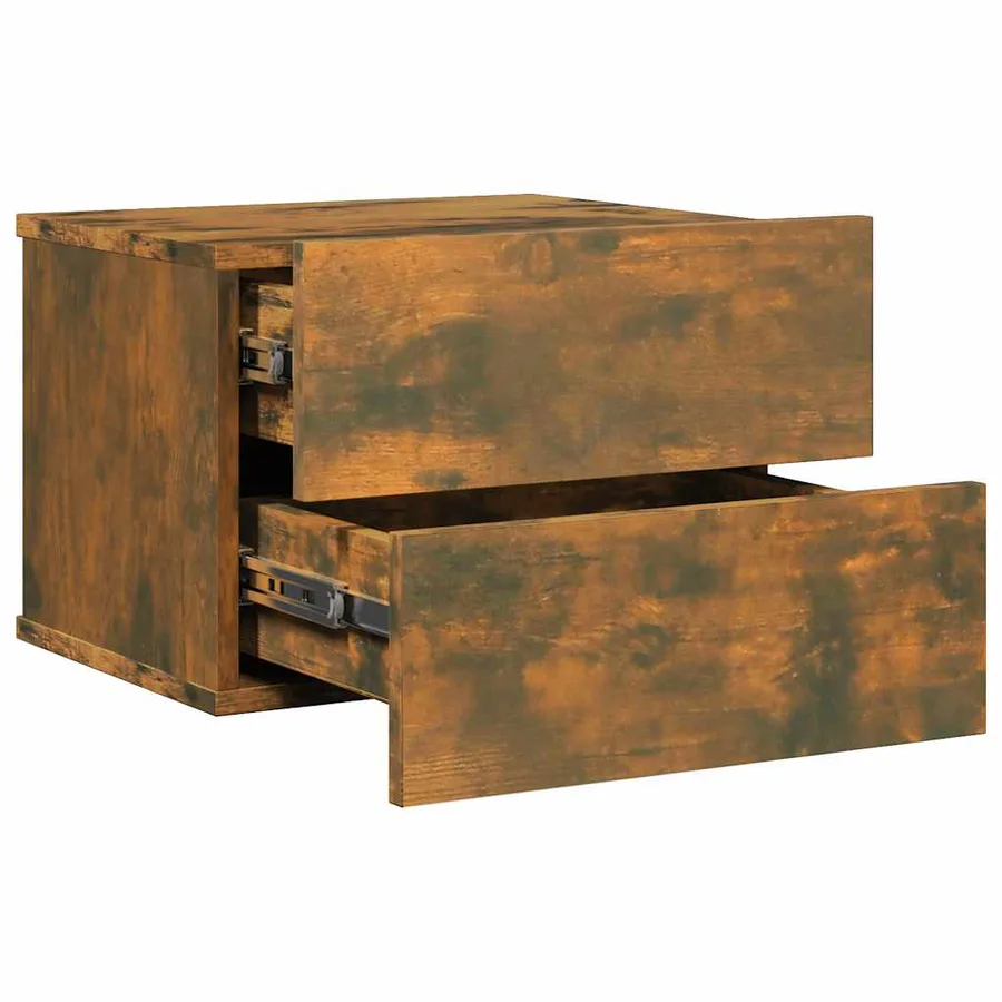 Table de chevet Chêne fumé 40x30x30 cm Bois d'ingénierie - 8
