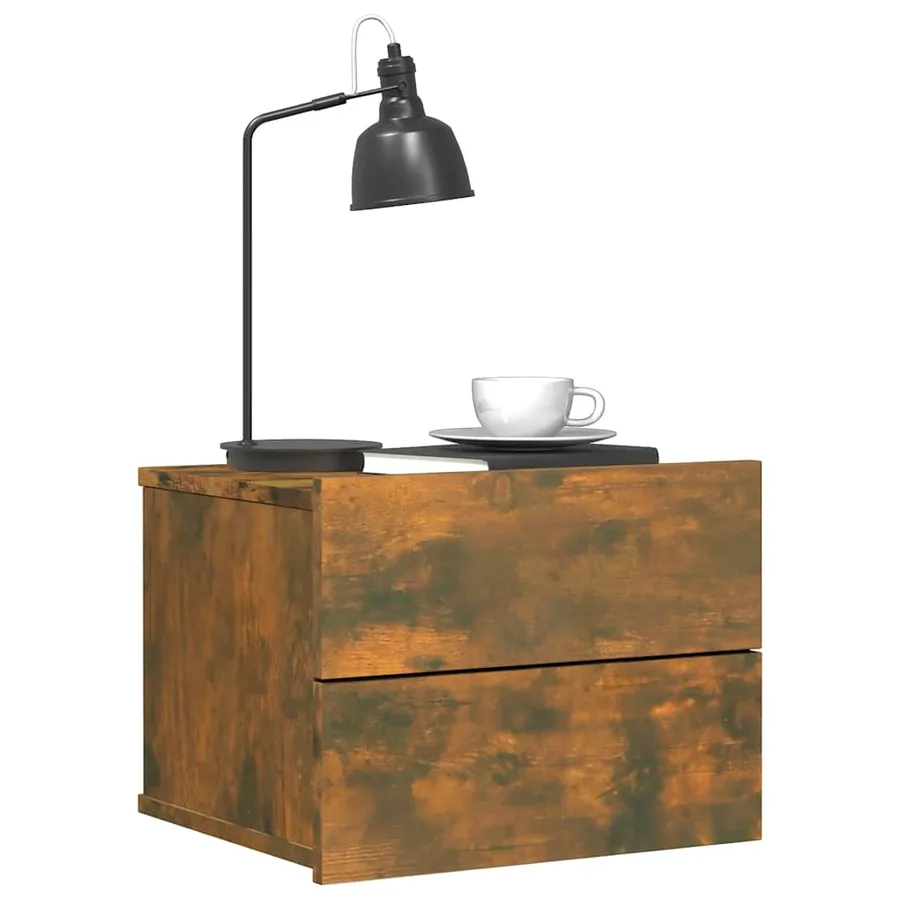 Table de chevet Chêne fumé 40x30x30 cm Bois d'ingénierie - 9