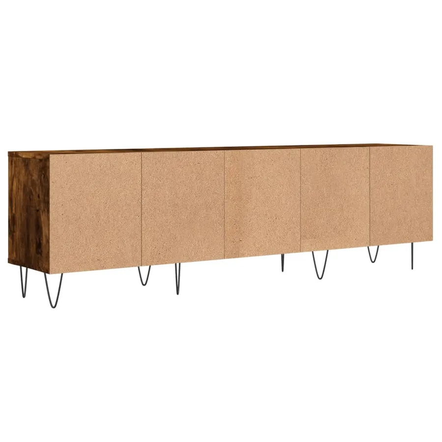 Meuble TV chêne fumé 150x30x44,5 cm bois d'ingénierie - 8