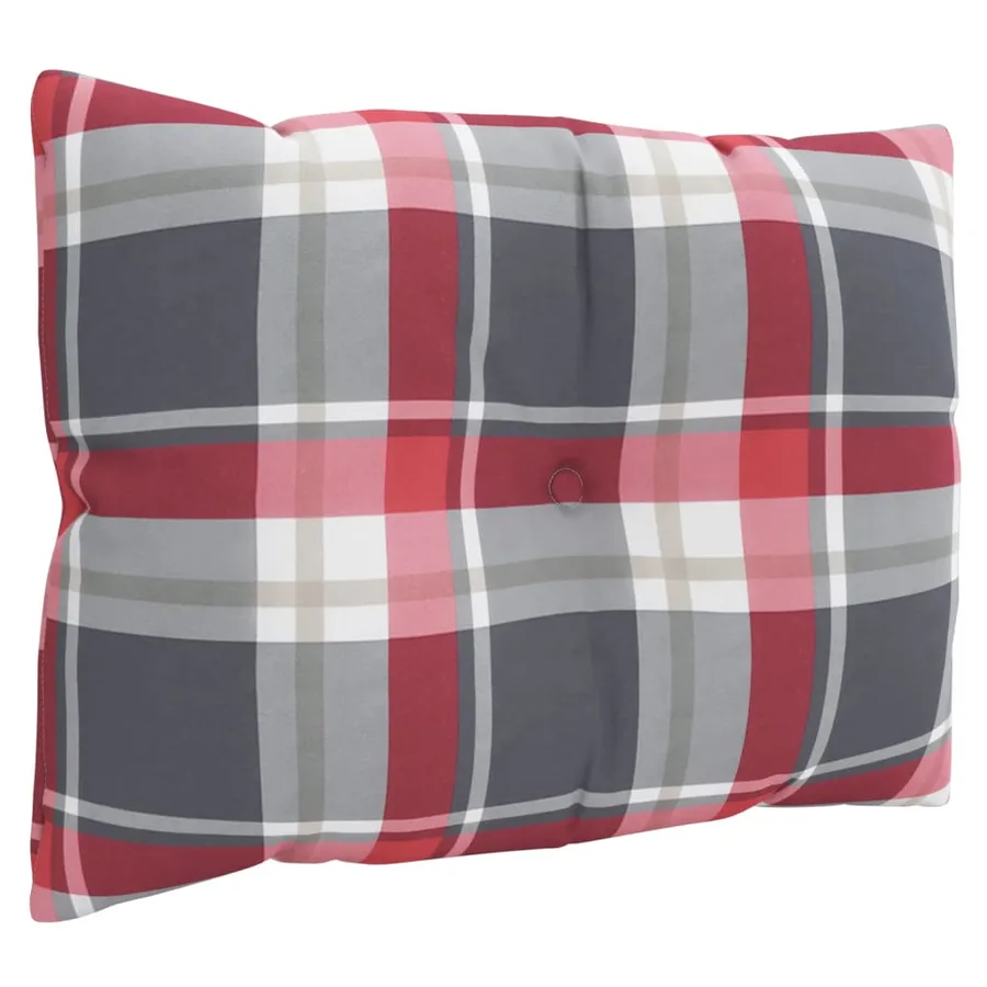 Coussins de palette lot de 3 motif à carreaux rouge tissu - 6