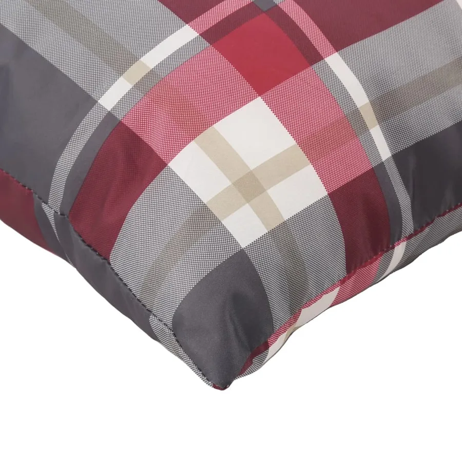 Coussins de palette lot de 3 motif à carreaux rouge tissu - 8