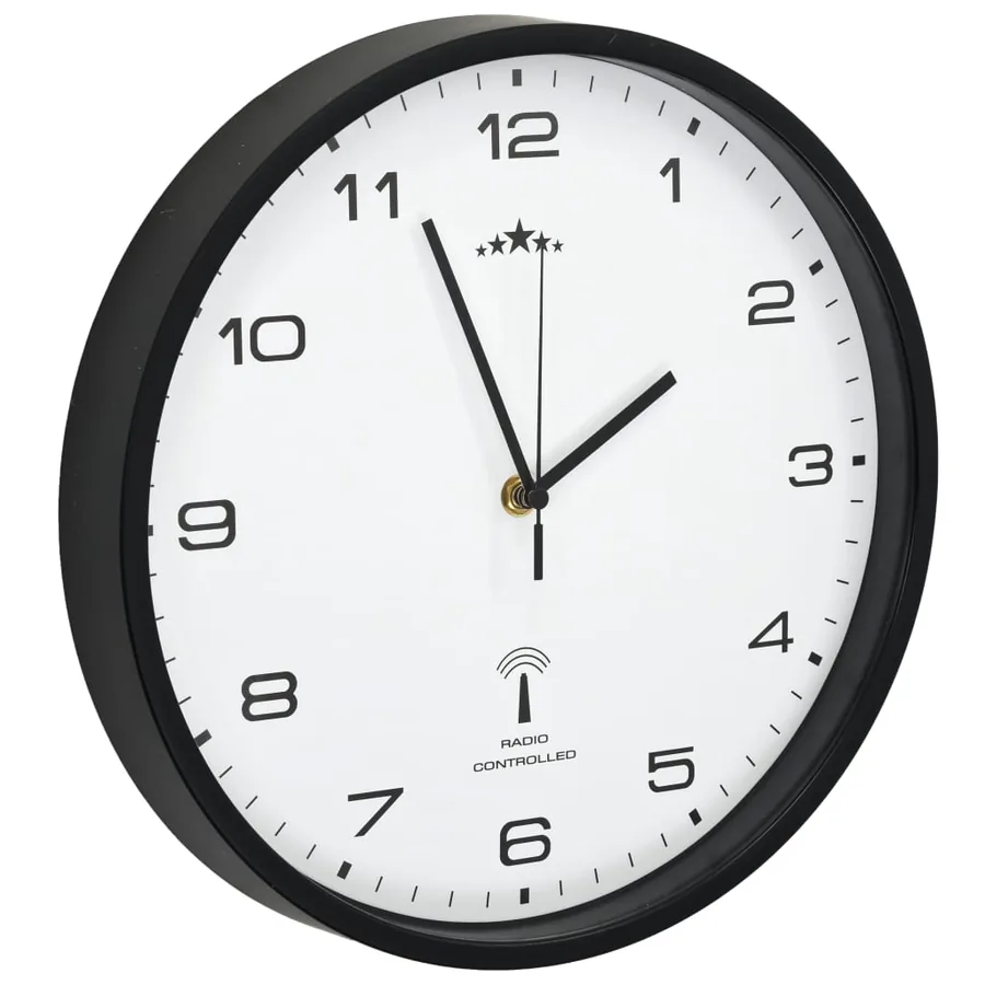 Horloge murale radioguidée Mouvement à quartz 31 cm Blanc/noir - 4