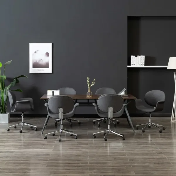 Chaises pivotantes à manger lot de 6 gris tissu