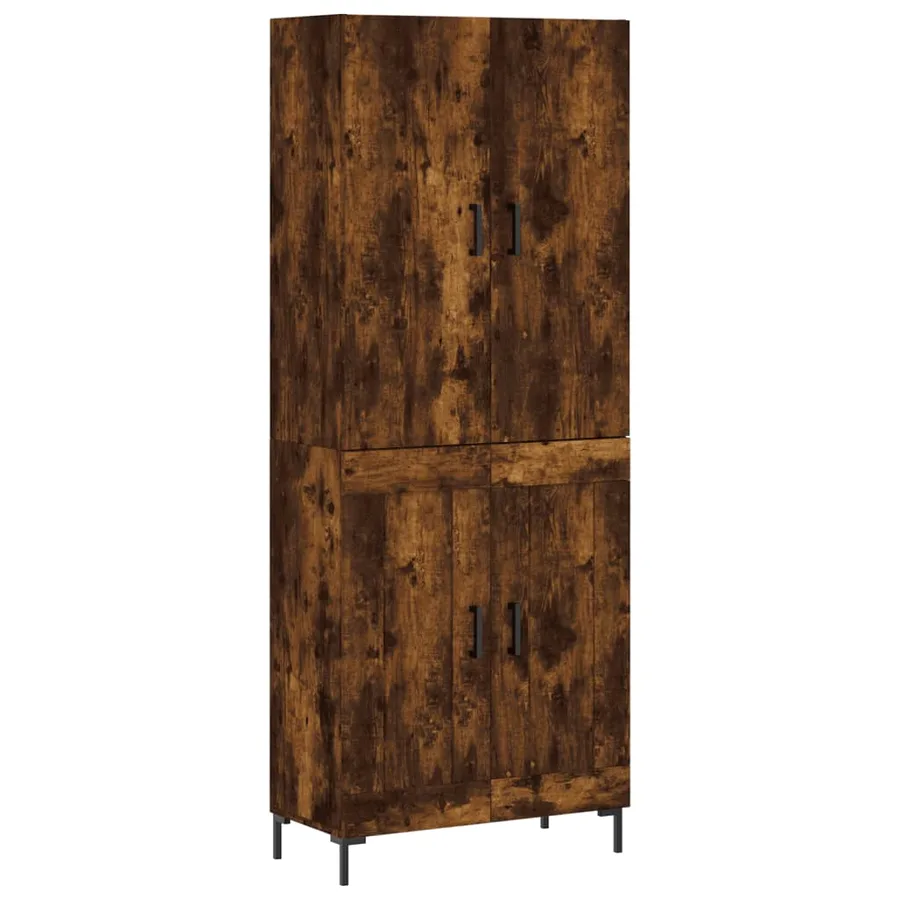 Buffet haut Chêne fumé 69,5x34x180 cm Bois d'ingénierie - 2
