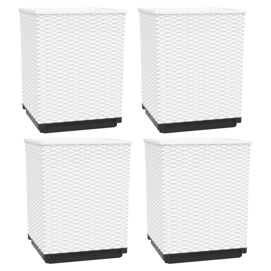 Jardinières 4 pcs blanc 30x30x37 cm polypropylène - 2