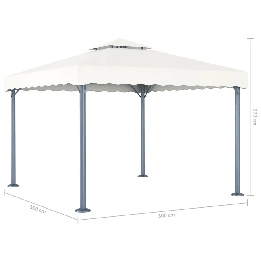 Tonnelle 300x300 cm Crème Aluminium - 4
