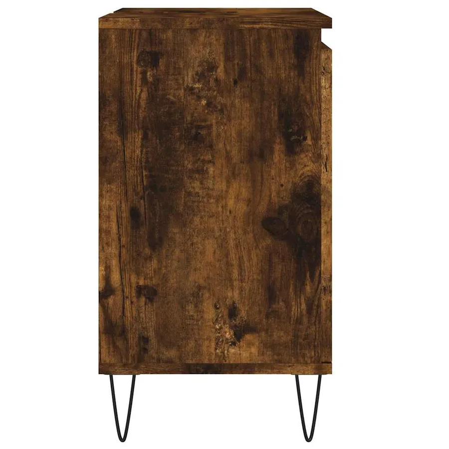 Armoire de bain chêne fumé 58x33x60 cm bois d'ingénierie - 6