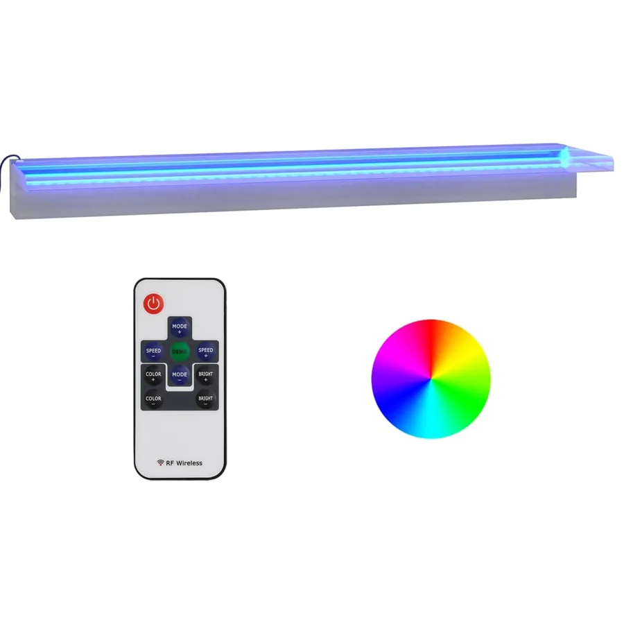 Déversoir pour cascade avec LED RVB Inox 90 cm - 2