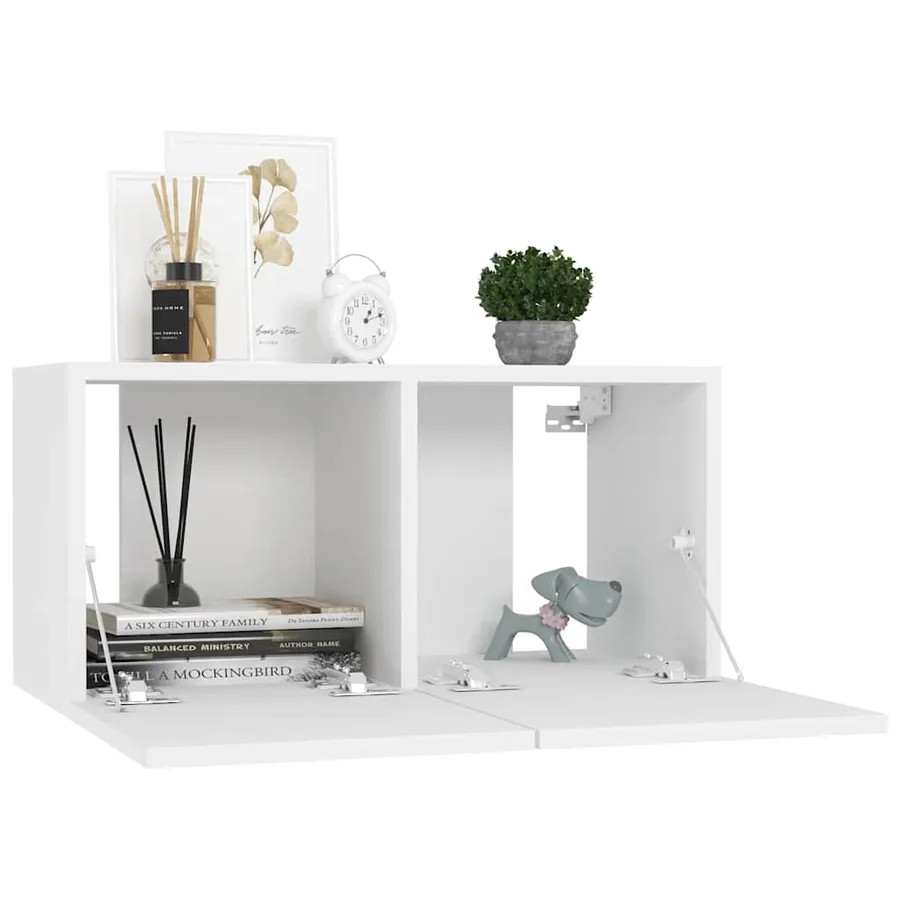 Meubles TV suspendus 3 pcs Blanc 60x30x30 cm - 3