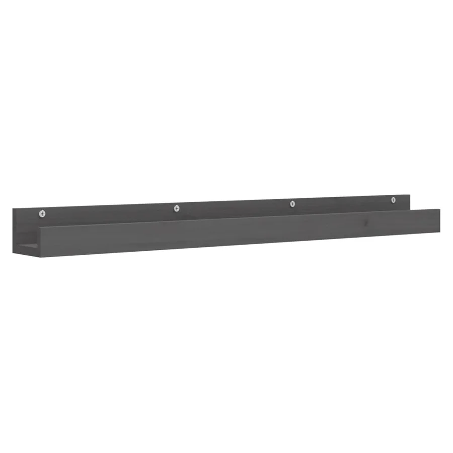 Étagères murales 2 pcs Gris 110x12x9 cm Bois de pin massif - 3