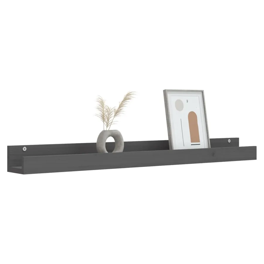 Étagères murales 2 pcs Gris 110x12x9 cm Bois de pin massif - 7