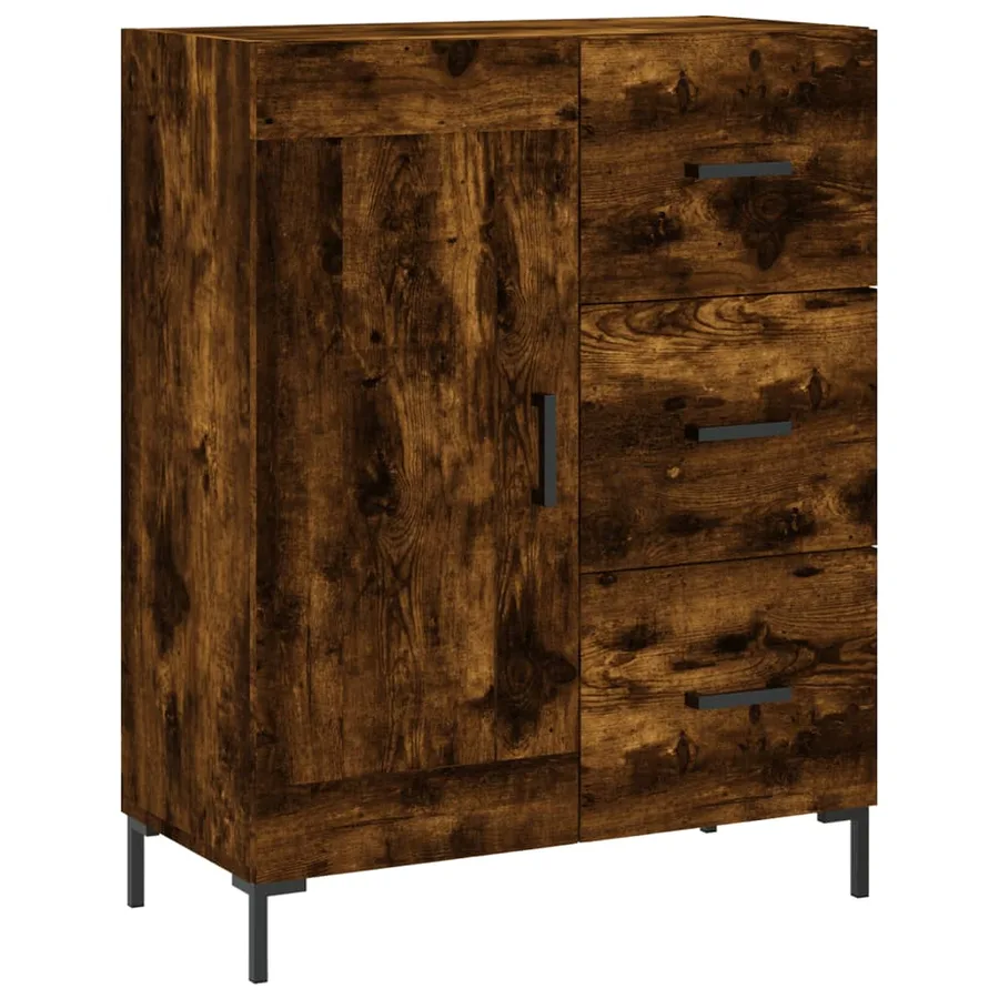 Buffet haut Chêne fumé 69,5x34x180 cm Bois d'ingénierie - 7