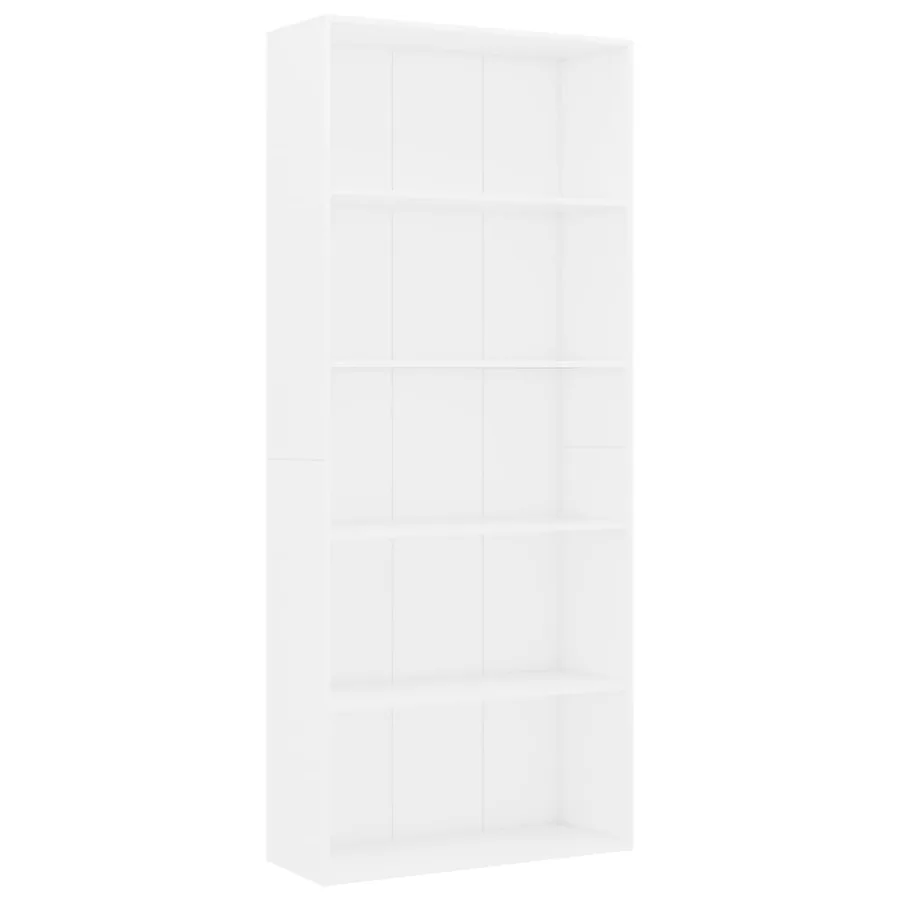 Bibliothèque à 5 niveaux Blanc 80x30x189 cm Bois d'ingénierie - 2
