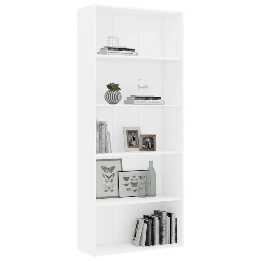Bibliothèque à 5 niveaux Blanc 80x30x189 cm Bois d'ingénierie - 3