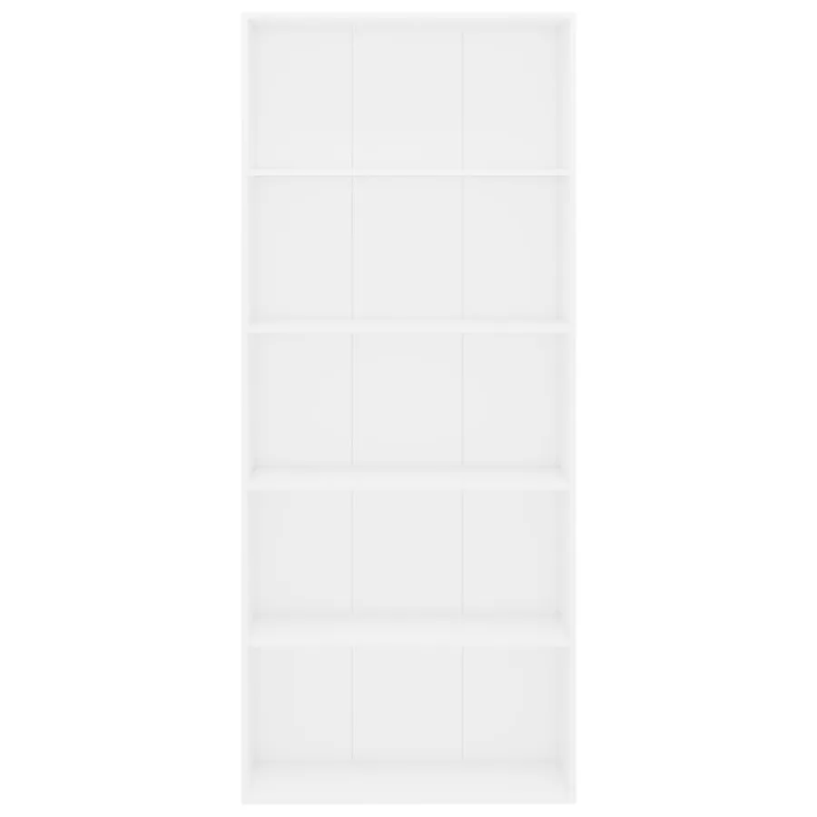 Bibliothèque à 5 niveaux Blanc 80x30x189 cm Bois d'ingénierie - 4