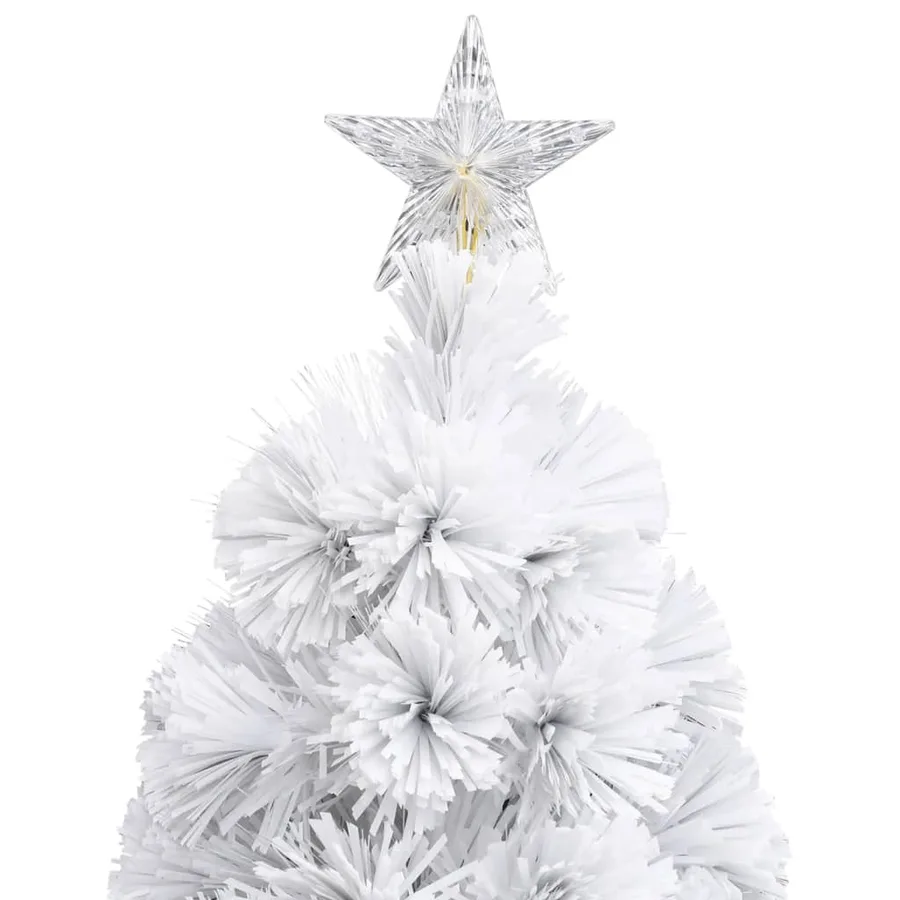 Arbre de Noël artificiel pré-éclairé blanc 210 cm fibre optique - 6