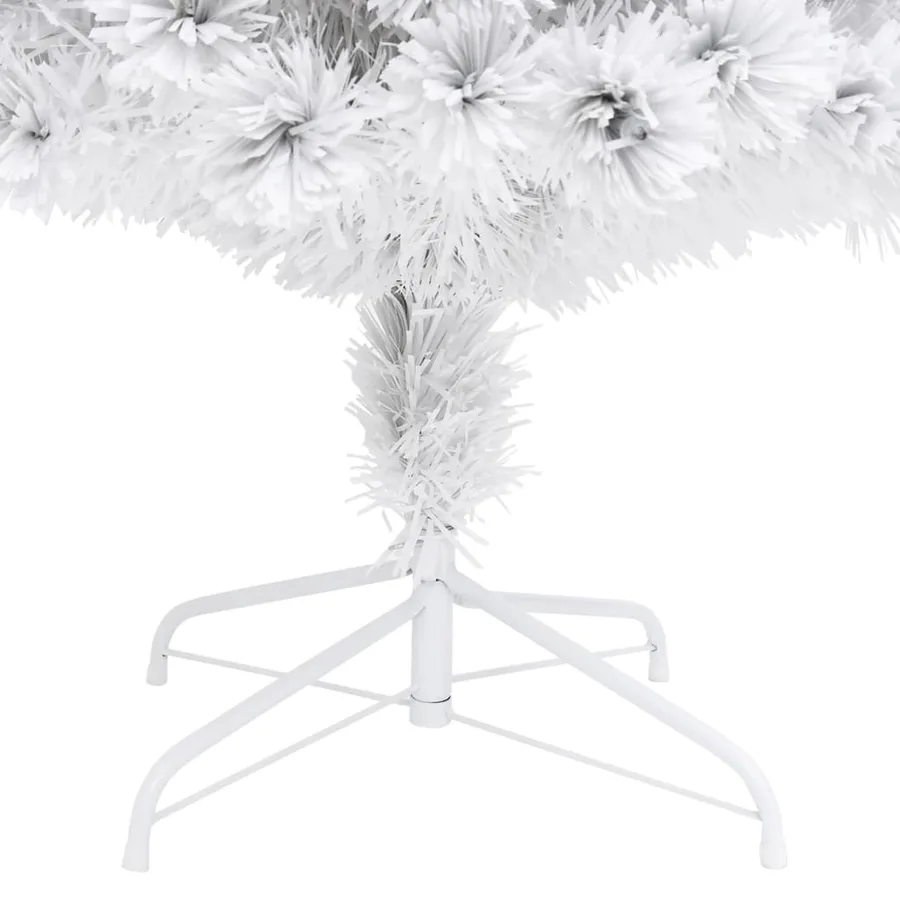 Arbre de Noël artificiel pré-éclairé blanc 210 cm fibre optique - 8