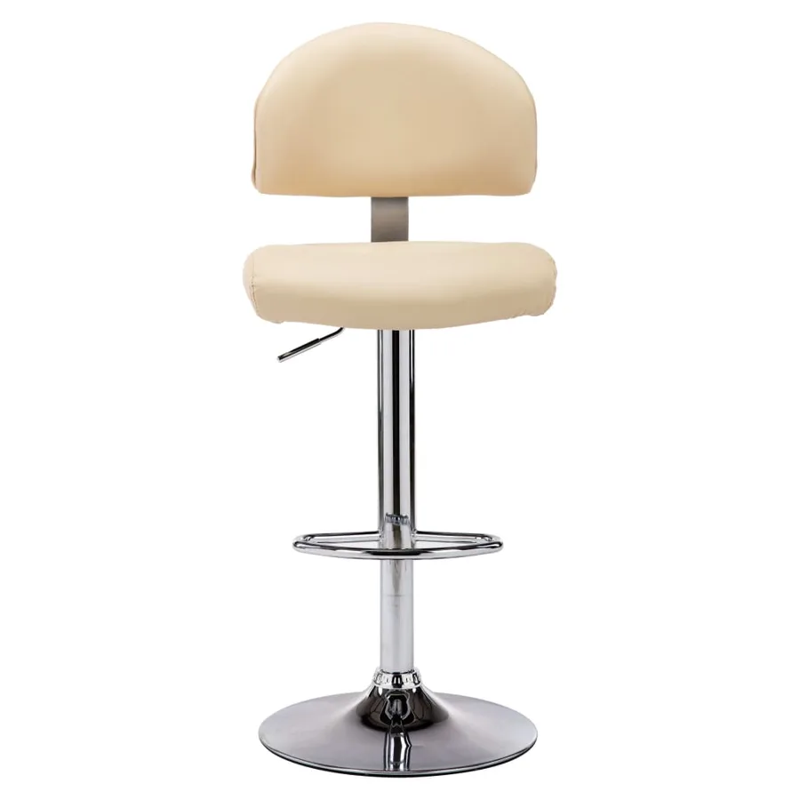 Tabourets de bar lot de 2 crème similicuir - 5
