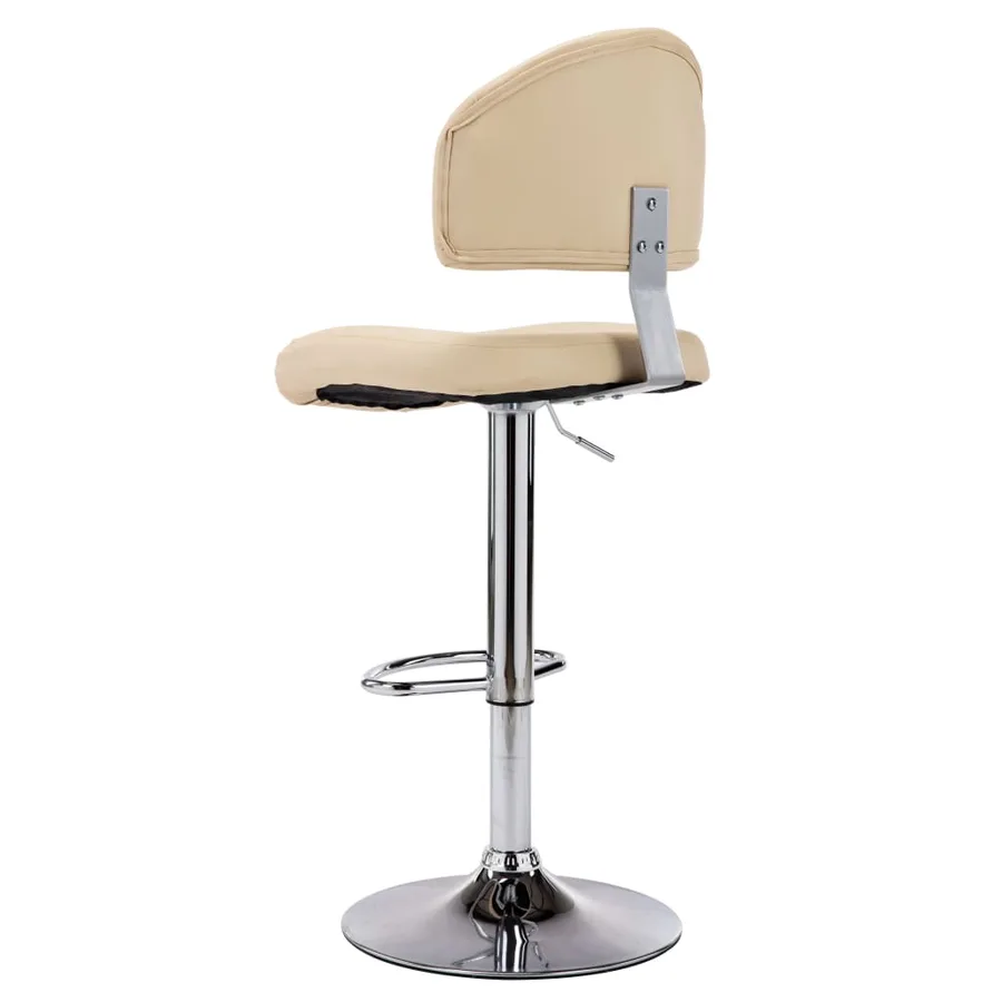 Tabourets de bar lot de 2 crème similicuir - 6