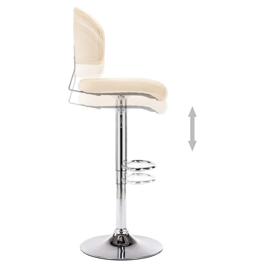 Tabourets de bar lot de 2 crème similicuir - 7
