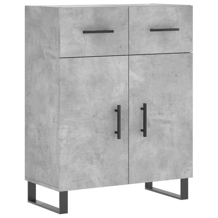 Buffet gris béton 69,5x34x90 cm bois d'ingénierie - 2