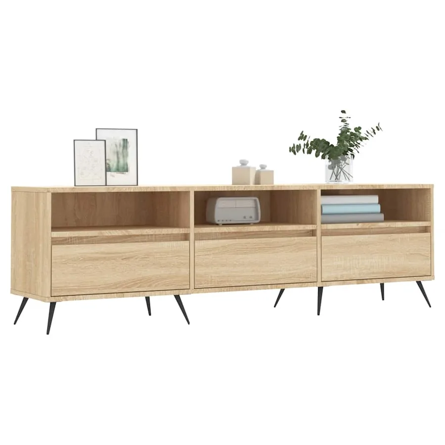 Meuble TV chêne sonoma 150x30x44,5 cm bois d'ingénierie - 3