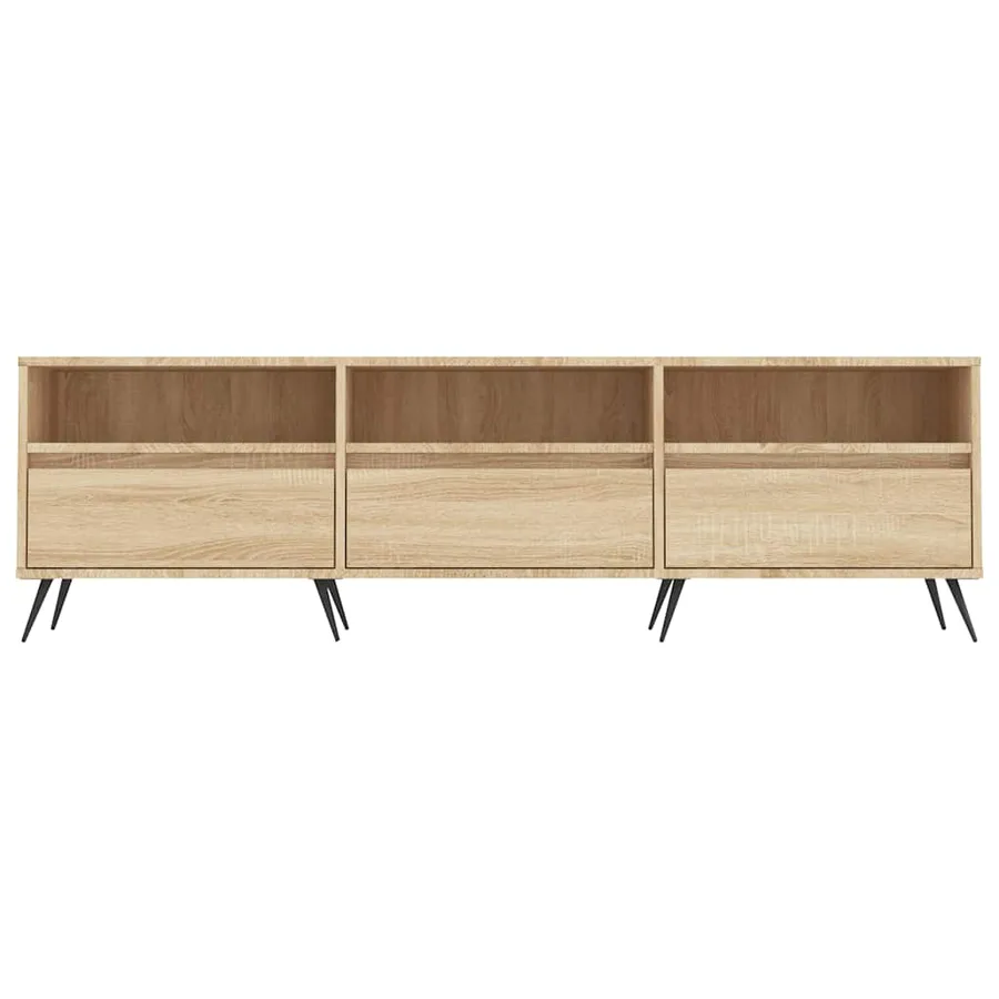 Meuble TV chêne sonoma 150x30x44,5 cm bois d'ingénierie - 5
