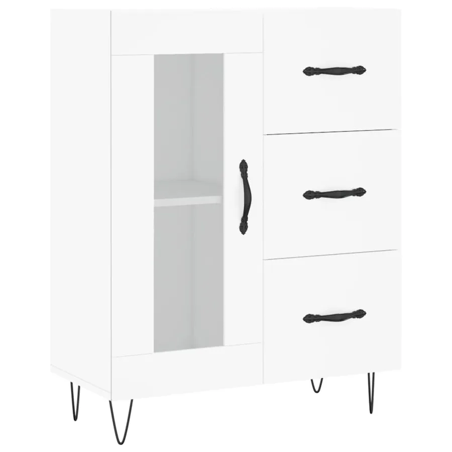 Buffet blanc 69,5x34x90 cm bois d'ingénierie - 2