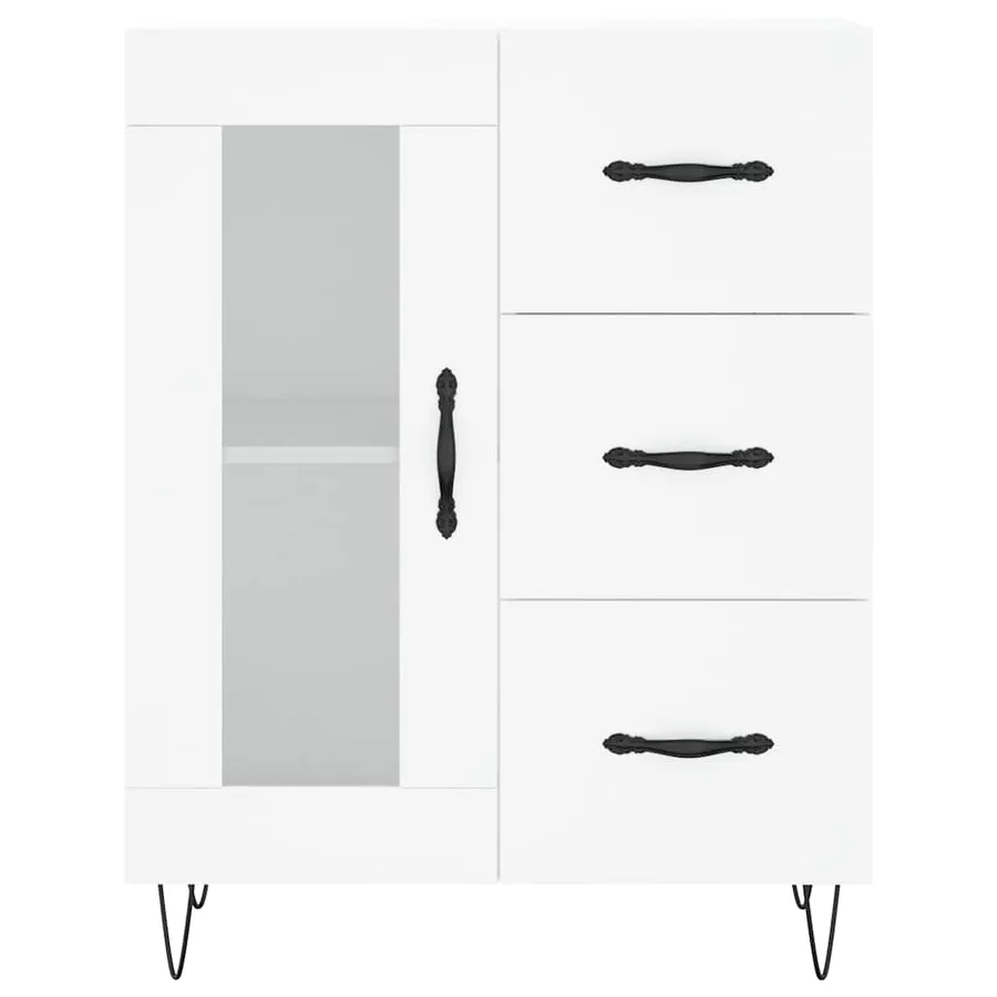 Buffet blanc 69,5x34x90 cm bois d'ingénierie - 5