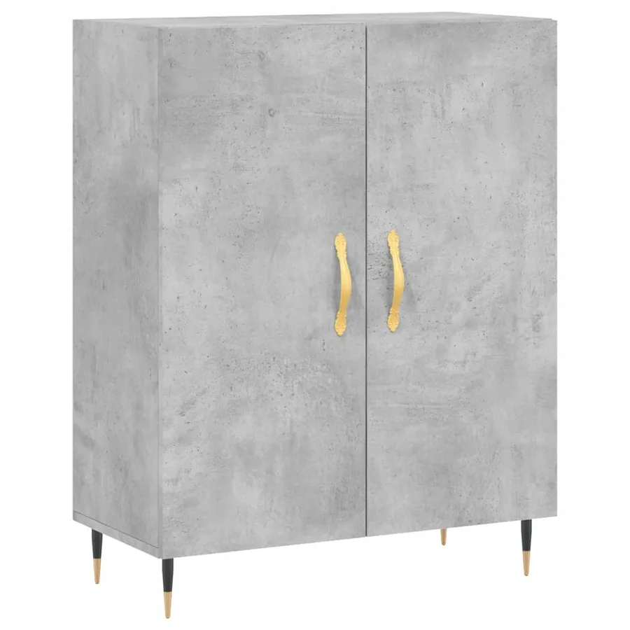 Buffet gris béton 69,5x34x90 cm bois d'ingénierie - 2