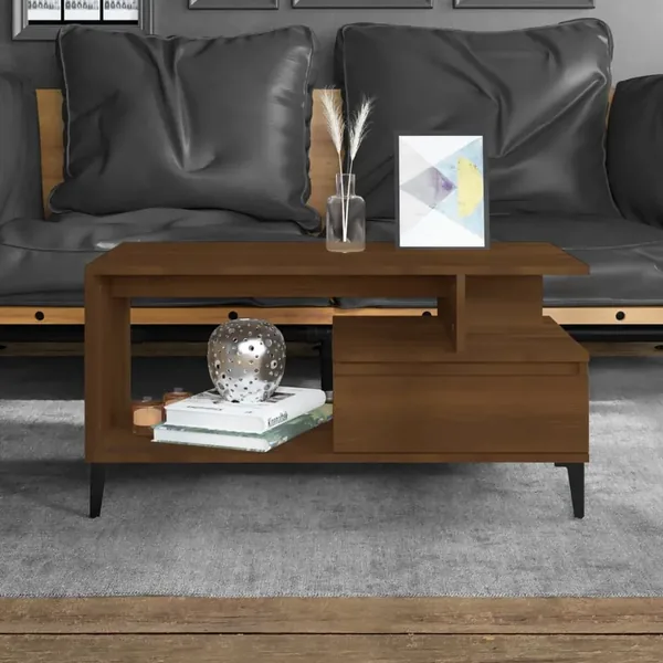 Table basse Chêne marron 90x49x45 cm Bois d'ingénierie
