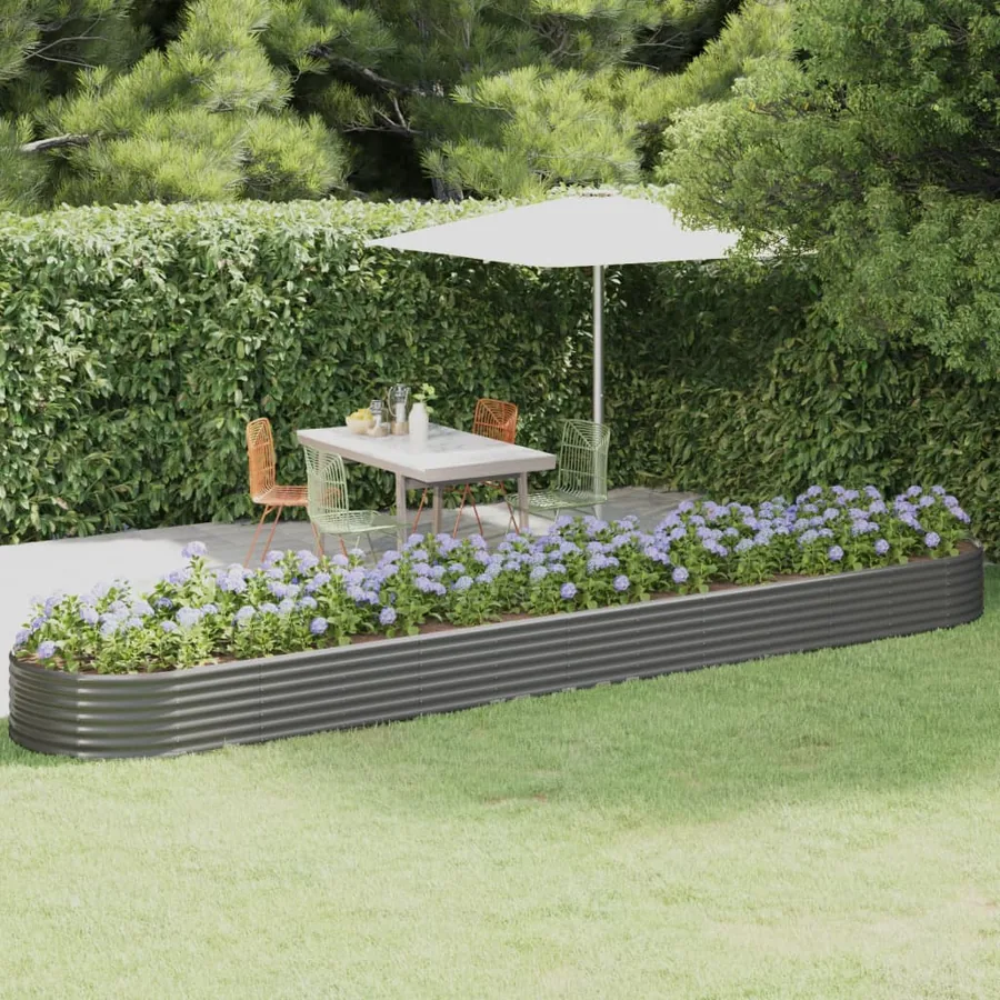 Lit surélevé de jardin Acier galvanisé 507x100x36cm gris