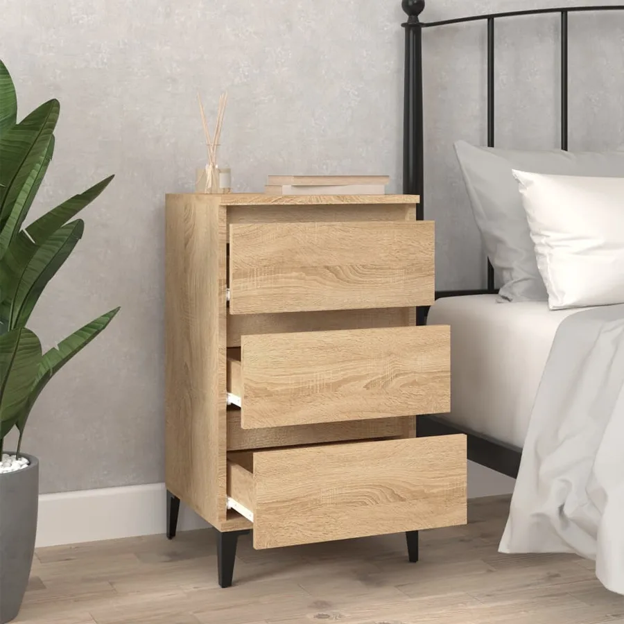 Table de chevet chêne sonoma 40x35x70 cm bois d'ingénierie - 3