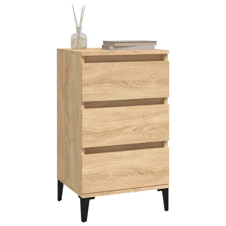 Table de chevet chêne sonoma 40x35x70 cm bois d'ingénierie - 4